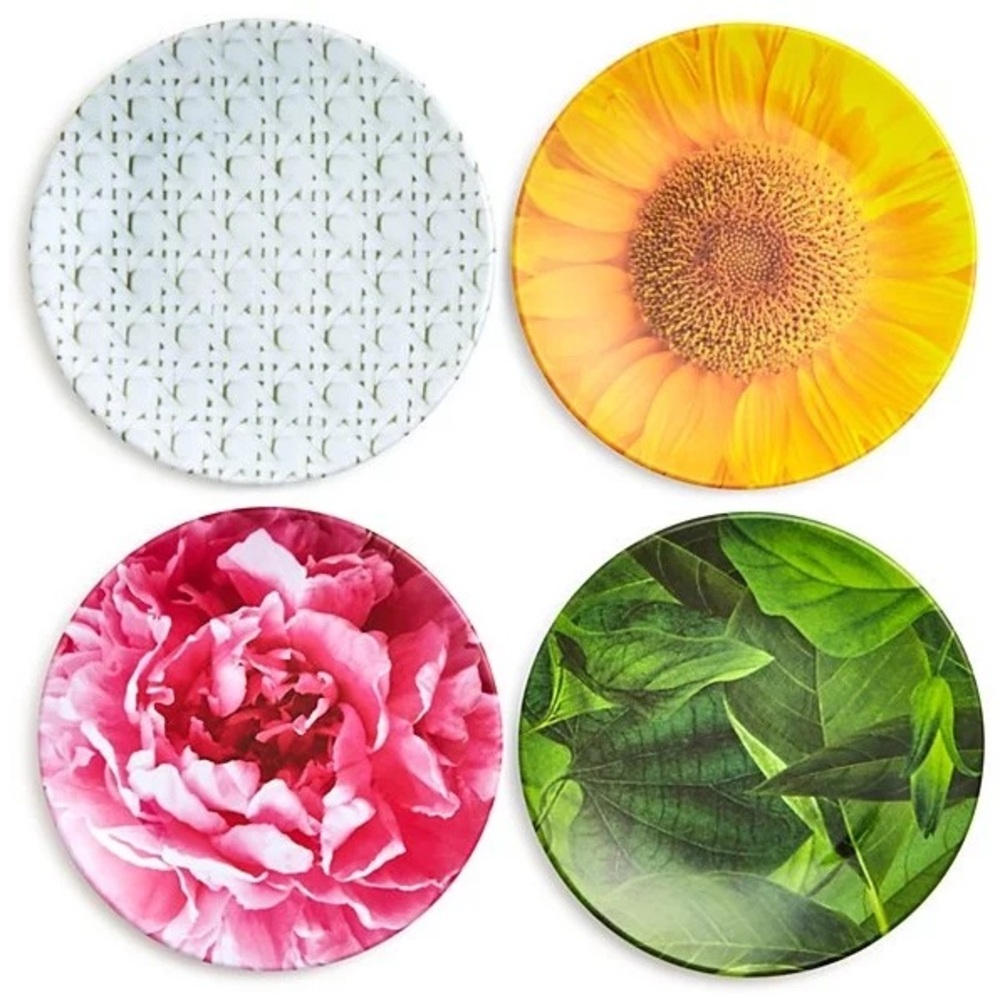 Kate Spade patio floral melamine coaster set